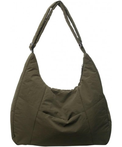 Women's Nylon Shoulder Hobo Bag Large Dumpling Crossbody Totes Casual Handbag Purse Hobo Zipper Top Handle Bag Green $19.78 T...