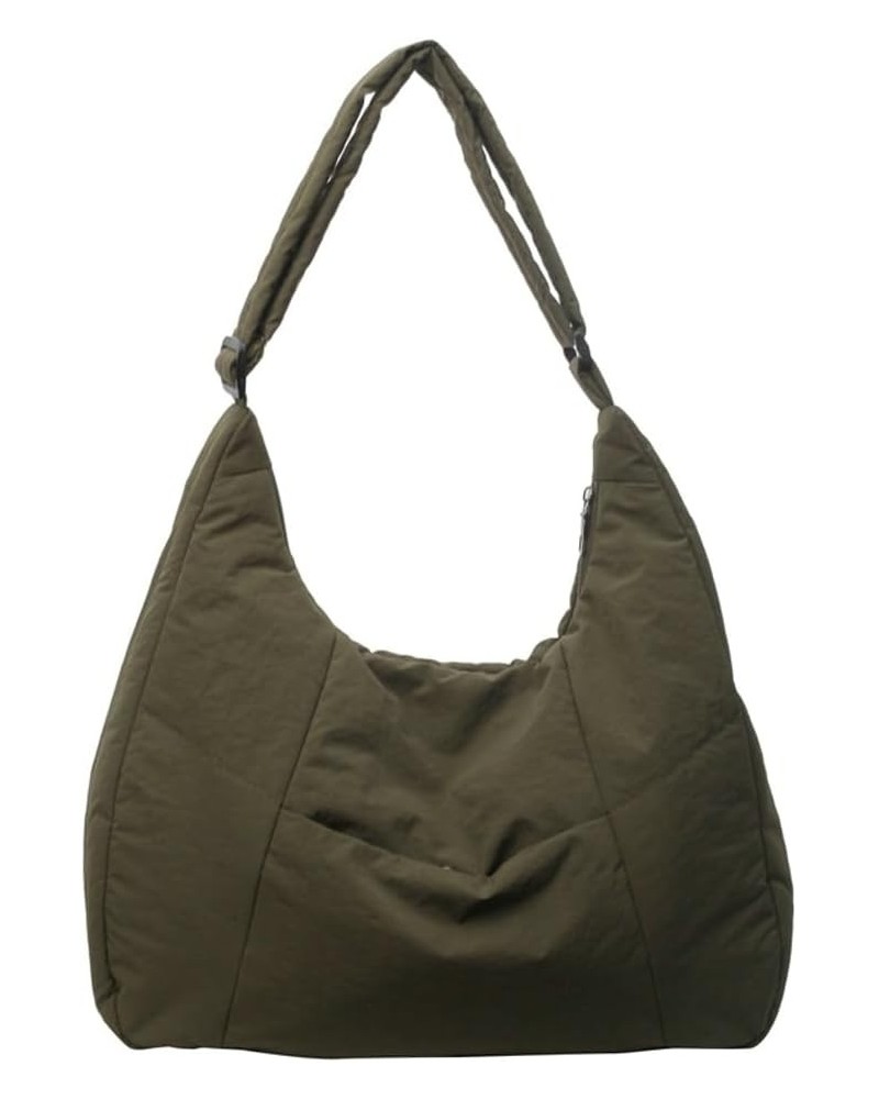 Women's Nylon Shoulder Hobo Bag Large Dumpling Crossbody Totes Casual Handbag Purse Hobo Zipper Top Handle Bag Green $19.78 T...