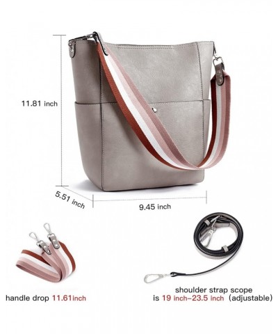 Handbags for Women Bucket Bags Vegan Leather Purses and Handbags Crossbody Purse 1-rough Cloud Grey $33.60 Hobo Bags