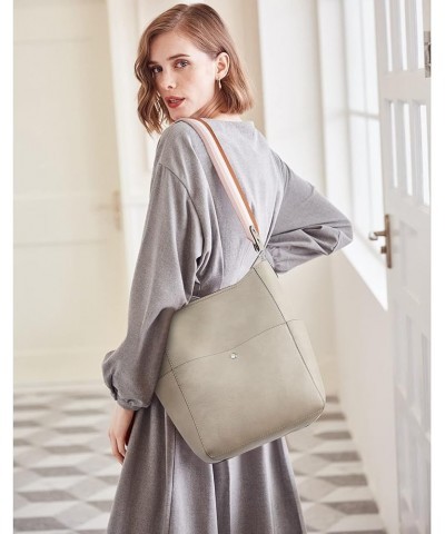 Handbags for Women Bucket Bags Vegan Leather Purses and Handbags Crossbody Purse 1-rough Cloud Grey $33.60 Hobo Bags