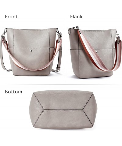 Handbags for Women Bucket Bags Vegan Leather Purses and Handbags Crossbody Purse 1-rough Cloud Grey $33.60 Hobo Bags