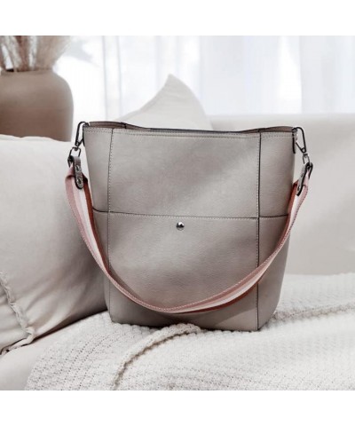 Handbags for Women Bucket Bags Vegan Leather Purses and Handbags Crossbody Purse 1-rough Cloud Grey $33.60 Hobo Bags