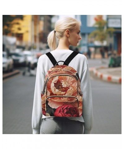 Peonies Flowers Women's Backpack Purse Fashion Travel Anti Theft Backpack Casual Daypack for Work College,M Medium $15.75 Bac...