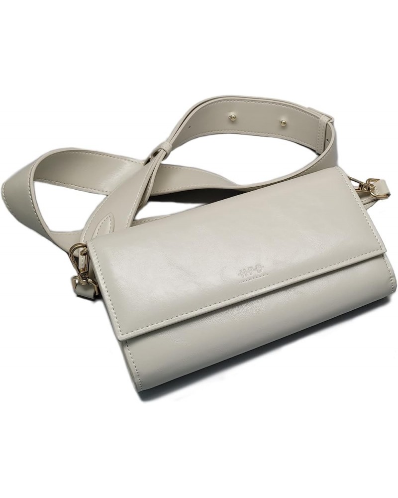 Clutch shoulder bag crossbody Genuine Leather Ivory $46.13 Shoulder Bags