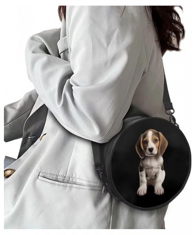 Lightweight Crossbody Bags Purses Leather Shoulder Bag for Women Handbags Clutch Zipper Backpack 3d Beagle - Black and White ...