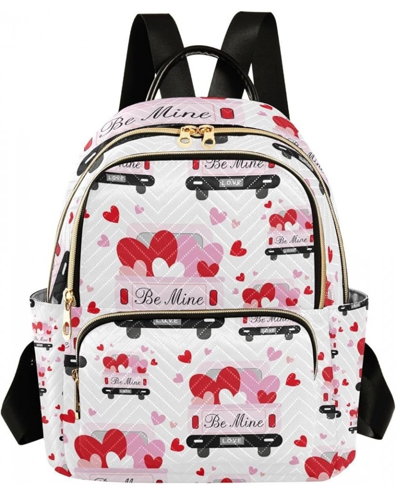 Women Backpack Be Mine Heart Truck Anti-Theft Travel Backpack with Luggage Belt Lightweight Handbag Roomy Double Zipper Weeke...