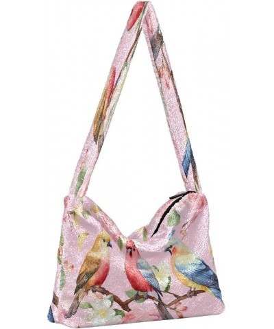 Floral and Sunflower Women's Shoulder Bag, Book Tote Bag, Fall Shoulder Bags for Women Colorful Birds With Flowers-4 $12.99 T...