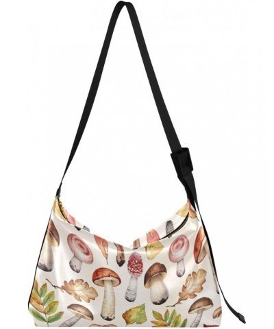 Womens Bags Crossbody Watercolor Fall Woodland Mushrooms Leaves Pattern Travel Purses Anti Theft Crossbody Boys Sling Bag $15...