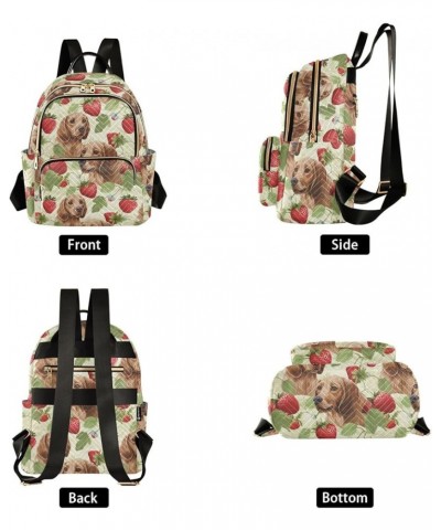 Dogs and Strawberries Women's Backpack Purse Causal Daypack Work Travel College Business Trip Bag Shoulder Bag Small $15.11 B...