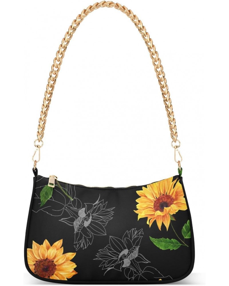 Floral Shoulder Bag Sunflower Cool Women Clutch Handbag Shoulder Purch Boho Bag Date Chain Bag Tote Bag Spring Holiday Birthd...