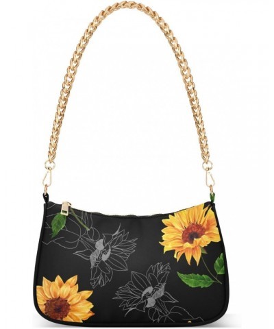 Floral Shoulder Bag Sunflower Cool Women Clutch Handbag Shoulder Purch Boho Bag Date Chain Bag Tote Bag Spring Holiday Birthd...