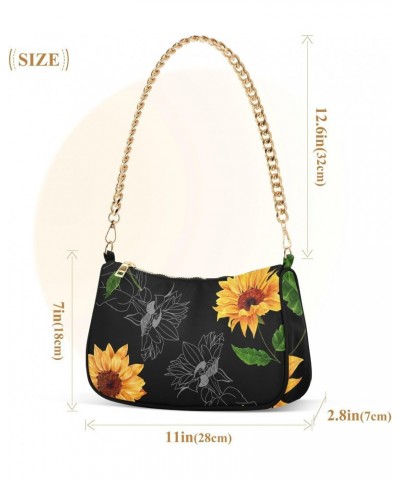 Floral Shoulder Bag Sunflower Cool Women Clutch Handbag Shoulder Purch Boho Bag Date Chain Bag Tote Bag Spring Holiday Birthd...