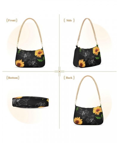 Floral Shoulder Bag Sunflower Cool Women Clutch Handbag Shoulder Purch Boho Bag Date Chain Bag Tote Bag Spring Holiday Birthd...