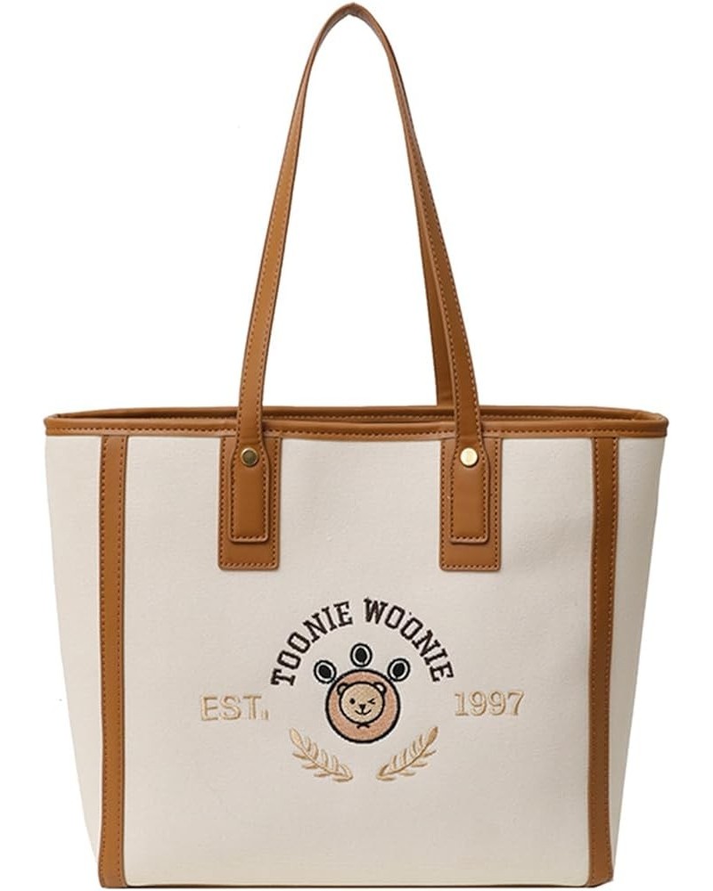 Tote Bag for Women Canvas Shoulder Bags Casual Handbags Work Bag Ladies Tote Purses with Zipper Brown $19.79 Totes