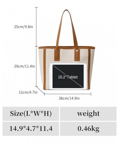 Tote Bag for Women Canvas Shoulder Bags Casual Handbags Work Bag Ladies Tote Purses with Zipper Brown $19.79 Totes