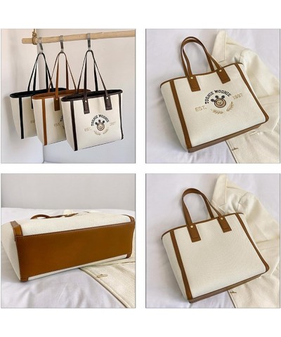 Tote Bag for Women Canvas Shoulder Bags Casual Handbags Work Bag Ladies Tote Purses with Zipper Brown $19.79 Totes