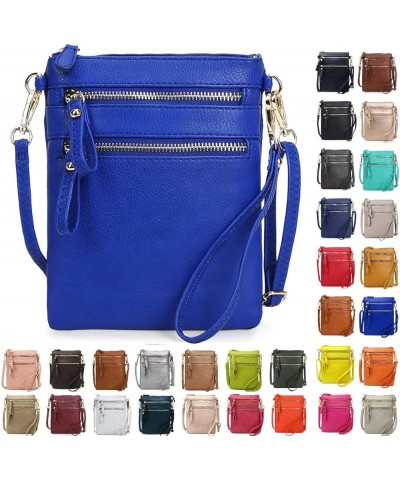 Women's Crossbody Bag Multi Zipper Pockets with Detachable Wristlet, Lightweight Travel Purse, Cell Phone Purses Royal Blue $...