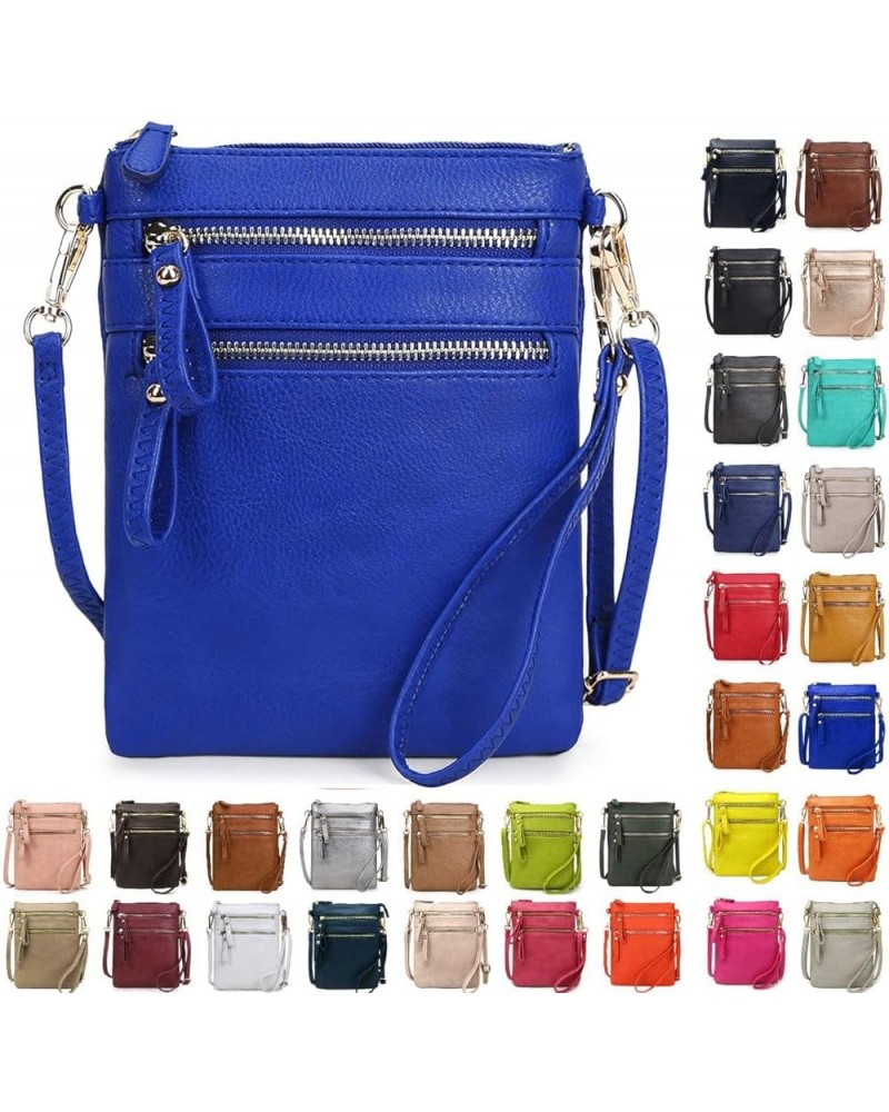 Women's Crossbody Bag Multi Zipper Pockets with Detachable Wristlet, Lightweight Travel Purse, Cell Phone Purses Royal Blue $...