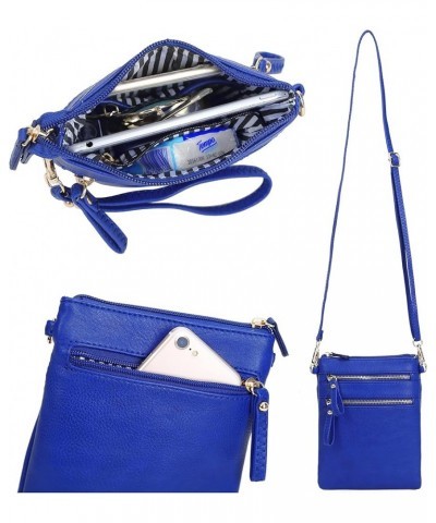 Women's Crossbody Bag Multi Zipper Pockets with Detachable Wristlet, Lightweight Travel Purse, Cell Phone Purses Royal Blue $...