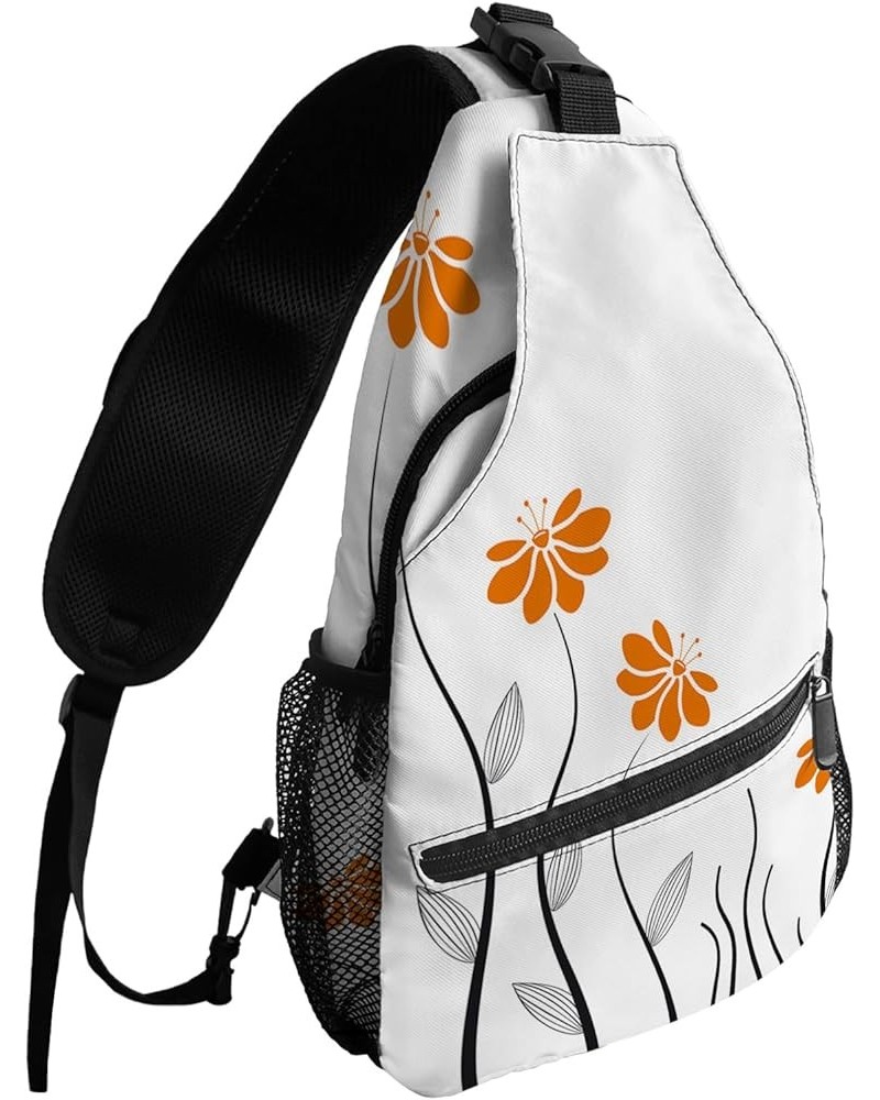 Sling Bag Crossbody Bag for Women Men Spring Yellow Flower Floral Watercolor Painting Waterproof Hiking Backpack Lightweight ...