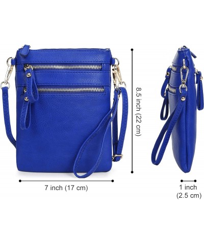 Women's Crossbody Bag Multi Zipper Pockets with Detachable Wristlet, Lightweight Travel Purse, Cell Phone Purses Royal Blue $...