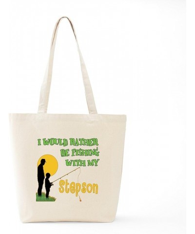 Fishing With Grandpa Tote Bag Natural Canvas Tote Bag, Cloth Shopping Bag Fishing With Stepson Tote Bag $9.11 Travel Gear