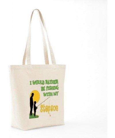 Fishing With Grandpa Tote Bag Natural Canvas Tote Bag, Cloth Shopping Bag Fishing With Stepson Tote Bag $9.11 Travel Gear