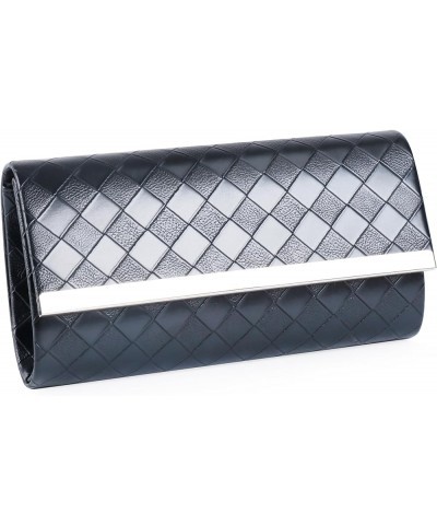 Leather Plaid Clutch Purse Handbag,Purse with Shoulder Chain Strap,Handbag For Wedding Party Gift Travel Black $10.61 Evening...