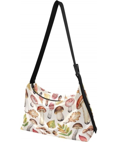 Womens Bags Crossbody Watercolor Fall Woodland Mushrooms Leaves Pattern Travel Purses Anti Theft Crossbody Boys Sling Bag $15...