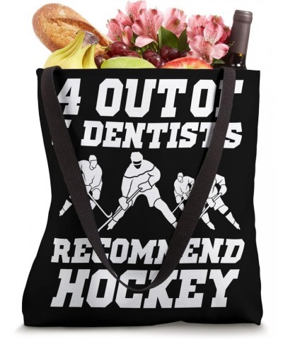 Ice Hockey Player Dentist Quote - Funny Hockey Tote Bag $10.12 Totes