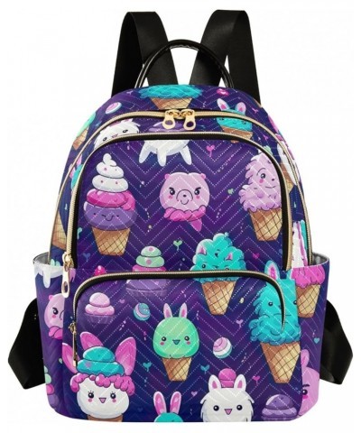 Cartoon Ice Cream Quilted Backpacks Ladies Backpack Anti Theft Travel Backpack Cartoon Ice Cream Medium $19.10 Backpacks