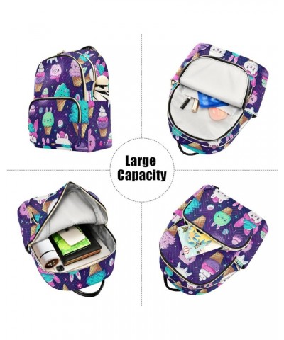 Cartoon Ice Cream Quilted Backpacks Ladies Backpack Anti Theft Travel Backpack Cartoon Ice Cream Medium $19.10 Backpacks