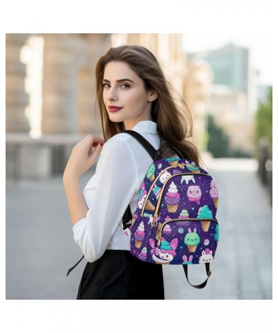 Cartoon Ice Cream Quilted Backpacks Ladies Backpack Anti Theft Travel Backpack Cartoon Ice Cream Medium $19.10 Backpacks