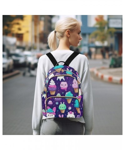 Cartoon Ice Cream Quilted Backpacks Ladies Backpack Anti Theft Travel Backpack Cartoon Ice Cream Medium $19.10 Backpacks