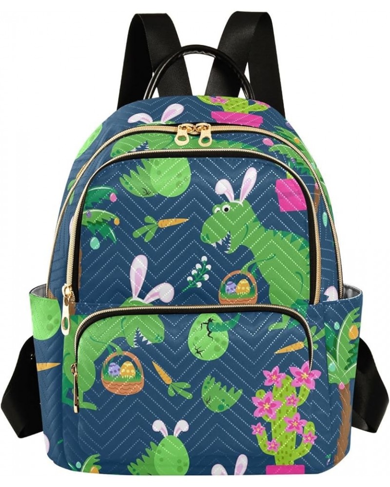 Backpack Purse for Women Green Easter Dinosaur Egg, Mini Fashion Backpack Cartoon Lightweight Casual Daypack Shoulder Bag Tra...