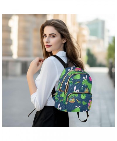 Backpack Purse for Women Green Easter Dinosaur Egg, Mini Fashion Backpack Cartoon Lightweight Casual Daypack Shoulder Bag Tra...