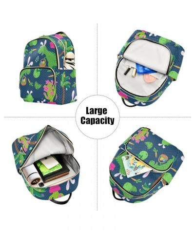 Backpack Purse for Women Green Easter Dinosaur Egg, Mini Fashion Backpack Cartoon Lightweight Casual Daypack Shoulder Bag Tra...