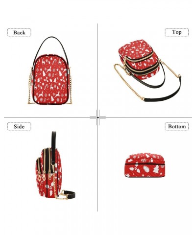 Women's Crossbody Handbags Clutch Phone Purse Red Deer Background Stylish Shoulder Bag with Detachable Chain Strap $14.03 Sho...