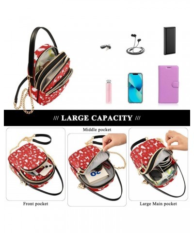 Women's Crossbody Handbags Clutch Phone Purse Red Deer Background Stylish Shoulder Bag with Detachable Chain Strap $14.03 Sho...