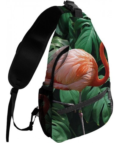 Sling Bag Crossbody Bag for Women Men Tropical Plant Green Plam Waterproof Hiking Backpack Lightweight Chest Shoulder Bag Day...