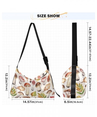 Womens Bags Crossbody Watercolor Fall Woodland Mushrooms Leaves Pattern Travel Purses Anti Theft Crossbody Boys Sling Bag $15...