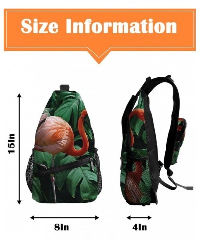 Sling Bag Crossbody Bag for Women Men Tropical Plant Green Plam Waterproof Hiking Backpack Lightweight Chest Shoulder Bag Day...