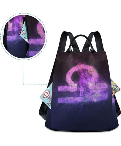 Constellation Aquarius Women Backpack Anti-theft Backpack Lightweight Travel Shoulder Bag Constellation Libra $24.23 Backpacks