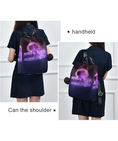 Constellation Aquarius Women Backpack Anti-theft Backpack Lightweight Travel Shoulder Bag Constellation Libra $24.23 Backpacks