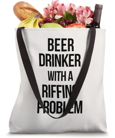 Beer Drinker With a Riffing Problem Funny Guitarist Tote Bag $13.44 Totes