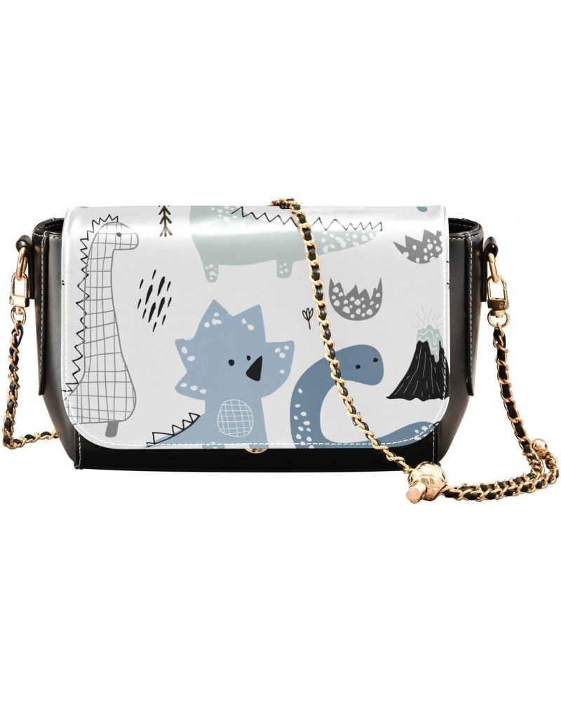 Cute Dinosaurs White Crossbody bags for Women Small Crossbody Purses with Adjustable Strap Wallet Purse Shoulder Bag for Wome...