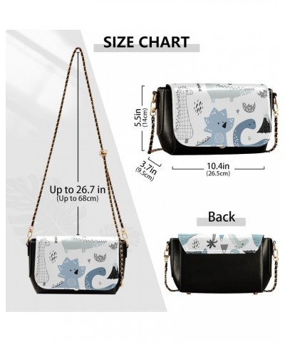 Cute Dinosaurs White Crossbody bags for Women Small Crossbody Purses with Adjustable Strap Wallet Purse Shoulder Bag for Wome...