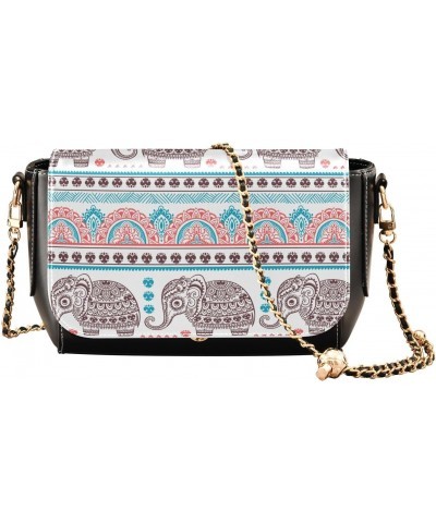 Colorful Elephant Mandala Crossbody bags for Women Small Crossbody Purses with Adjustable Strap Wallet Purse Shoulder Bag for...