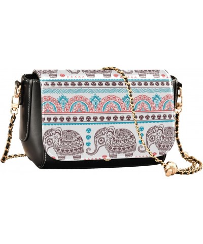 Colorful Elephant Mandala Crossbody bags for Women Small Crossbody Purses with Adjustable Strap Wallet Purse Shoulder Bag for...