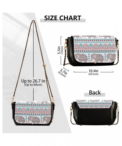 Colorful Elephant Mandala Crossbody bags for Women Small Crossbody Purses with Adjustable Strap Wallet Purse Shoulder Bag for...